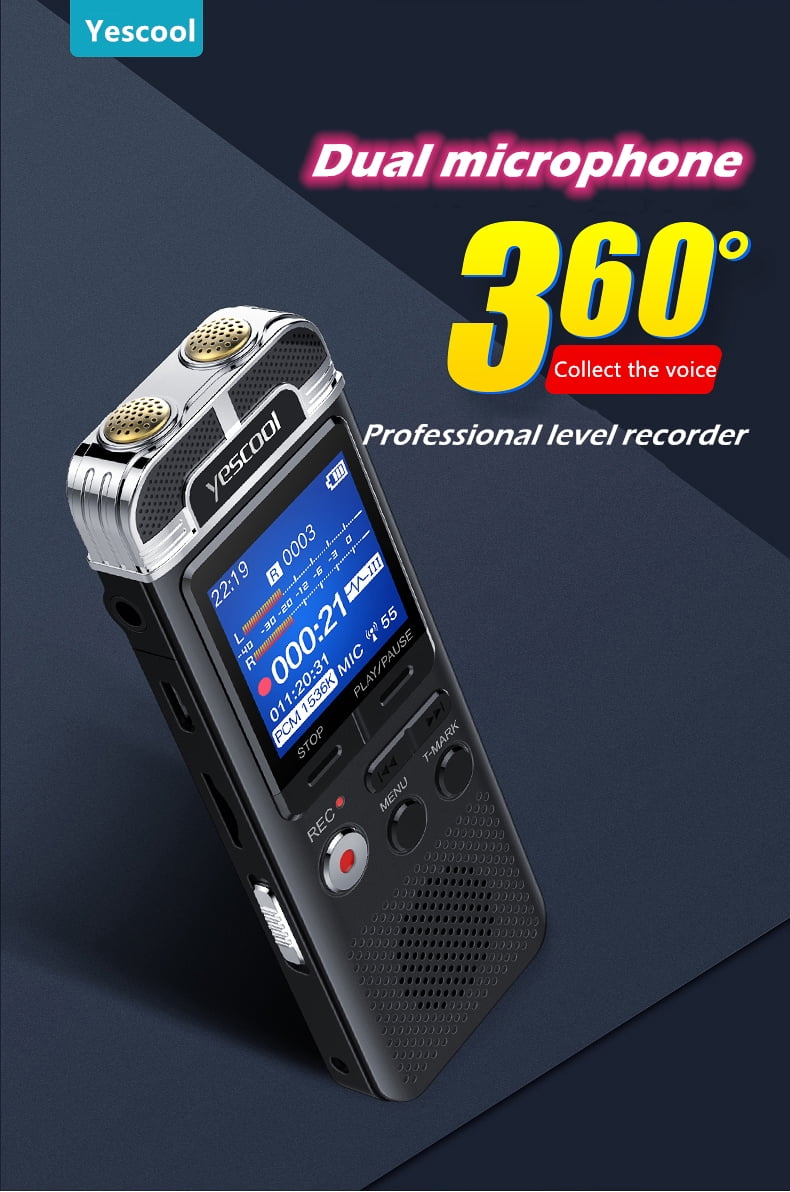 Yescool A90 8GB Class Meeting Daily Life Audio Digital voice recorder Portable Metal Sound Voice-activated Record Dictaphone