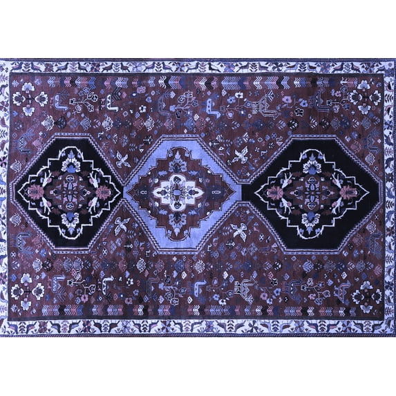 Ahgly Company Indoor Rectangle Persian Blue Traditional Area Rugs, 5' x 7'