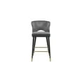 thumbnail image 4 of Meridian Furniture Kelly 28"H Velvet Counter Stool in Gray (Set of 2), 4 of 5