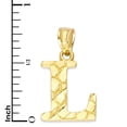 thumbnail image 4 of 10k Solid Gold Nugget Initial Pendant Necklace, Personalized Letter Jewelry, Gifts for Her Letter L with 20 inch Chain, 4 of 4