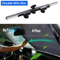 thumbnail image 2 of 61" Retractable Windshield Sun Shade for Car, IC ICLOVER Large Sun Visor Protector Cover Blocks 99% UV Rays to Keep Your Vehicle Cool, Folding Auto Front Window Foil Curtain for SUV Truck Windshield, 2 of 9