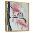 thumbnail image 3 of Designart 'Two Blue Kingfisher Birds Sitting On A Flowering Branch' Traditional Framed Canvas Wall Art Print, 3 of 5