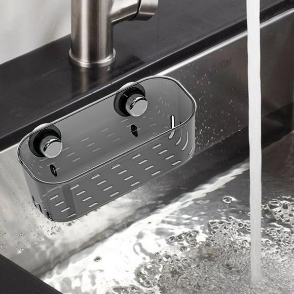 Suction Cup Corner Drain Rack Kitchen Organizer Storage Faucet Mounted Drying Rack for Efficient Space Saving