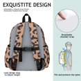 thumbnail image 5 of Black and Orange Leopard Print Pattern Backpack for School, Cute School Bag with Adjustable Shoulder Straps and Padded Back, 13.4"x11"x4.7", 5 of 5