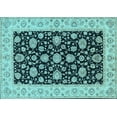 thumbnail image 1 of Ahgly Company Indoor Rectangle Oriental Light Blue Traditional Area Rugs, 2' x 5', 1 of 4