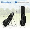 thumbnail image 3 of Costway Men's Complete Golf Clubs Package Set 10 Pieces Includes Alloy Driver Black, 3 of 10