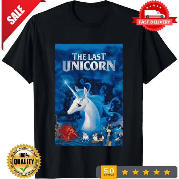 Movie Poster Tee The Last Unicorn Vintage Fantasy Anime T-Shirt Unisex Adult, NEW INSTOCK-TH77852