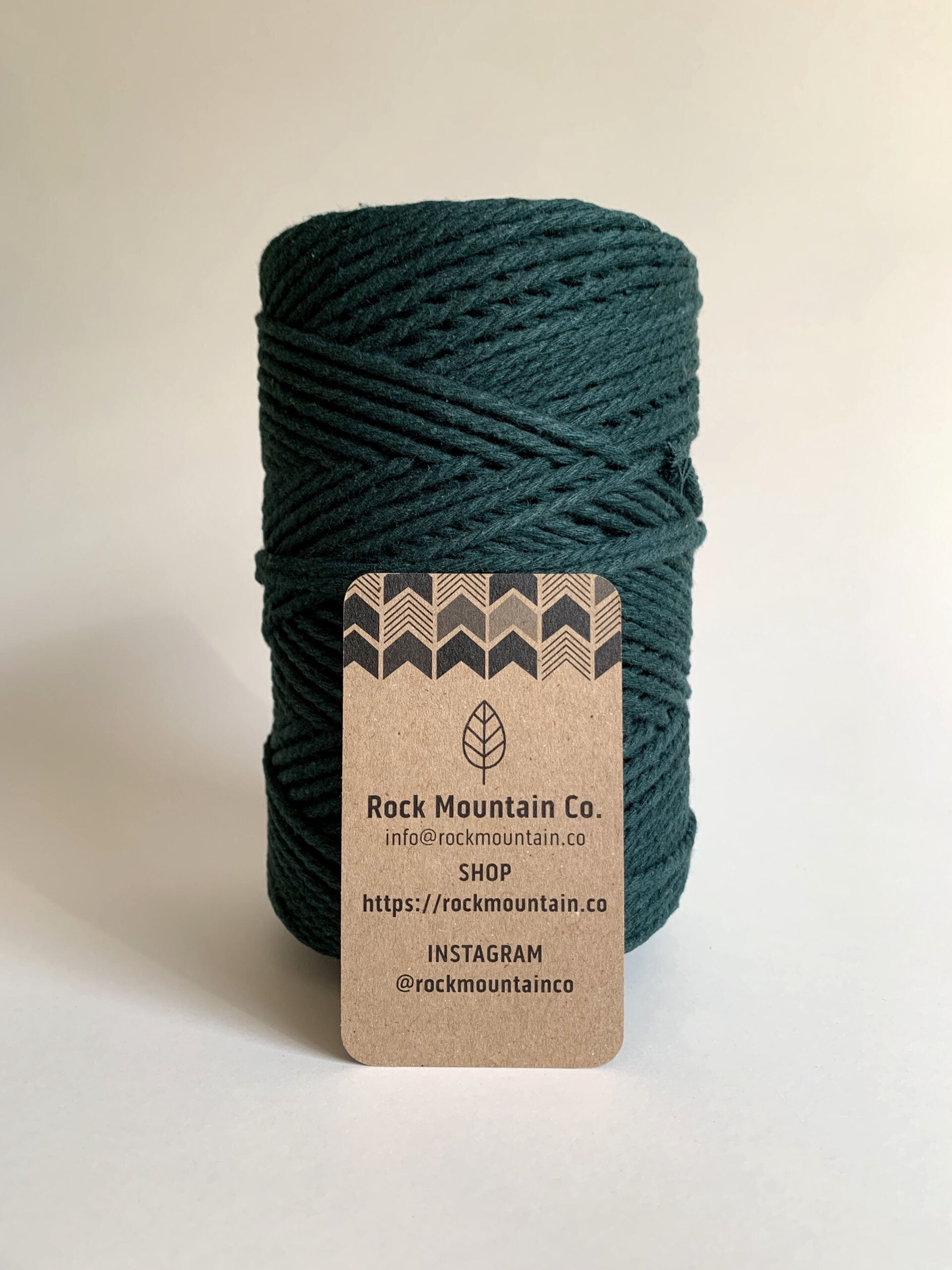 3mm 3 Strand Craft Cord Recycled Cotton Macrame Rope - Dark Green