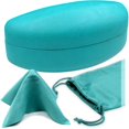 thumbnail image 1 of Estuche para Gafas de Sol MyEyeglassCase XL para Monturas Curvas en Color Azul Verdoso, 1 of 8