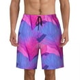 thumbnail image 2 of Summer Board Shorts Man Beautiful Leaf Surfing Pink and Purple Custom Board Short Pants Classic Breathable Beach Trunks Big Size, 2 of 5