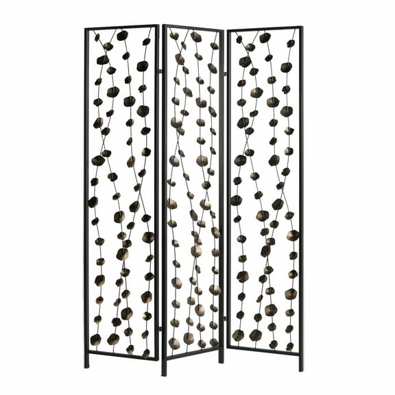 48" x 1" x 71" Gray And Bronze Metal Falling Blooms  Screen