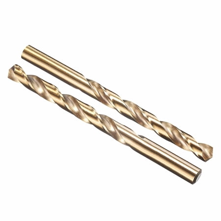 FRKSMD-2pcs Drill Bit - [25/64 Diameter] 9.922mm M35 5% Cobalt HSS Cutting Tool for Machining Hard Metal Steel Woodworking Handicraft Use 263&deg; Cutting Angle Gold