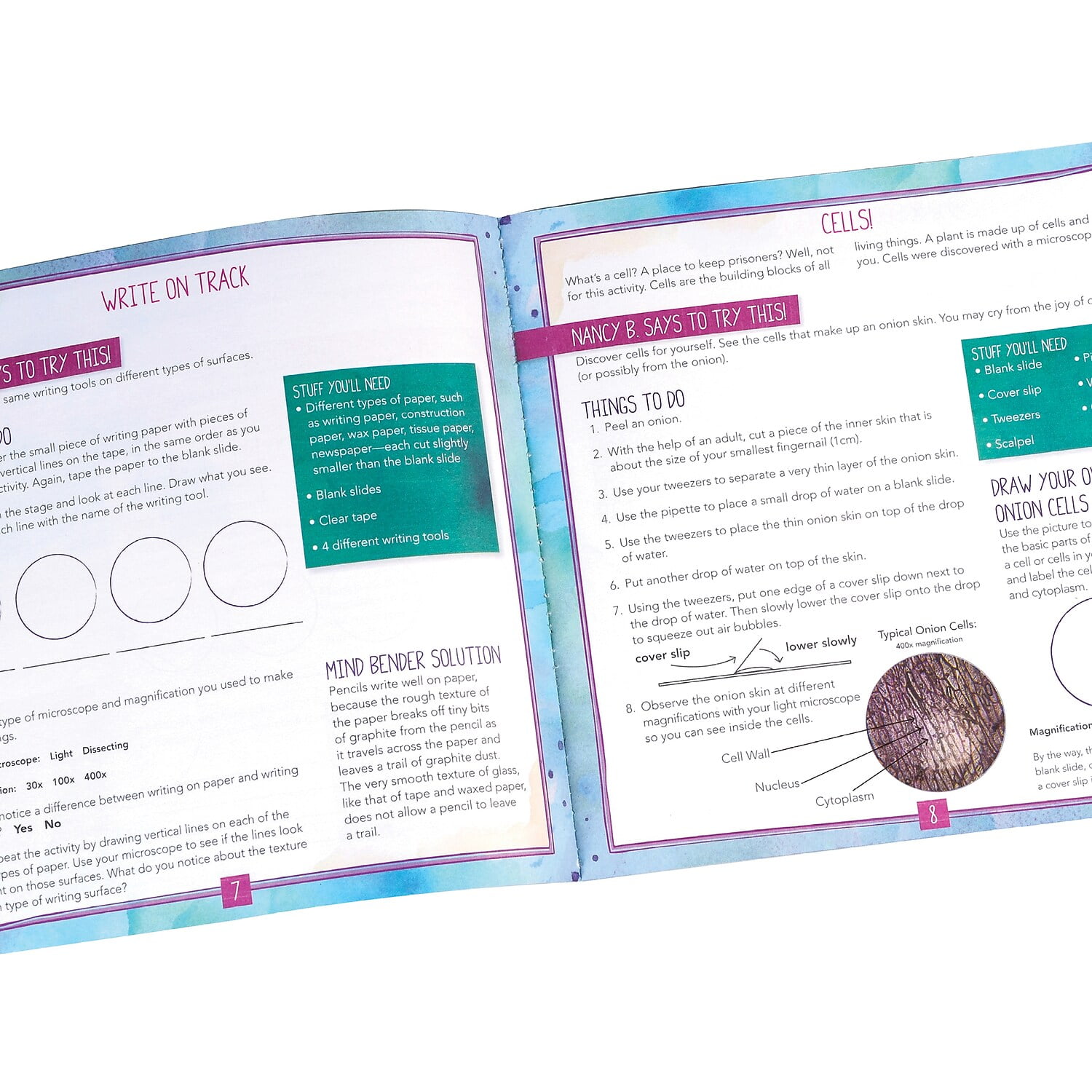 Nancy Bs Science Club Microscope & Activity Journal, STEM Set for Kids Ages 8 and up
