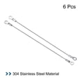 thumbnail image 3 of Unique Bargains 1.5mmx20cm Stainless Steel Lanyard Cable Eyelets Ended Wire Rope 6 Pack, 3 of 5