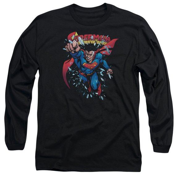 Superman Old Man Kal Long Sleeve Adult 18/1 T-Shirt Black