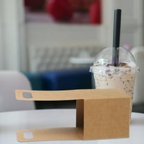 LIFKOME 10pcs Portable Single Drink Carrier Paperboard Cup Holder for Beverages Disposable Coffee Cup Holder