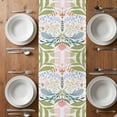 thumbnail image 4 of Boho Green Flower Table Runner 70 Inches Long,Botanical Watercolor Leaf Floral Cotton Linen Table Runners Dresser Scarves,Decorative Tabletop Scarf Furniture Cover for Home Dinner Party 13"x70", 4 of 8