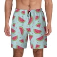 thumbnail image 2 of Picia Watermelon pattern Mens Swim Trunks with Compression Liner Stretch Beach Shorts Quick Dry with Zipper Pockets No-Chafing Board Shorts-X-Large, 2 of 9