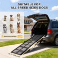 thumbnail image 2 of 75" Black Folding Dog Car Ramp – Portable & Wide for SUV, Truck, RV & Bed Access – Gentle Slope for Large & Aging Dogs – Steel Frame Design, 2 of 7