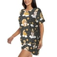 thumbnail image 2 of Bixox Women's Cute Bee Gnome Printed Pajama Set 2 Piece Lounge Set Top and Shorts Soft Pajamas, Shorts with Pockets, 2 of 7
