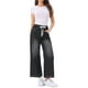thumbnail image 2 of Jeans de pierna ancha para mujer INSPIRE CHIC con cordón, cintura elástica, pantalones de mezclilla casuales con bolsillos, negro S, 2 of 6