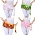 thumbnail image 4 of JANDEL Multi Color Chiffon Belly Dance Hip Wrap Scarf,Coin Sequin Waistband Skirt, 4 of 5