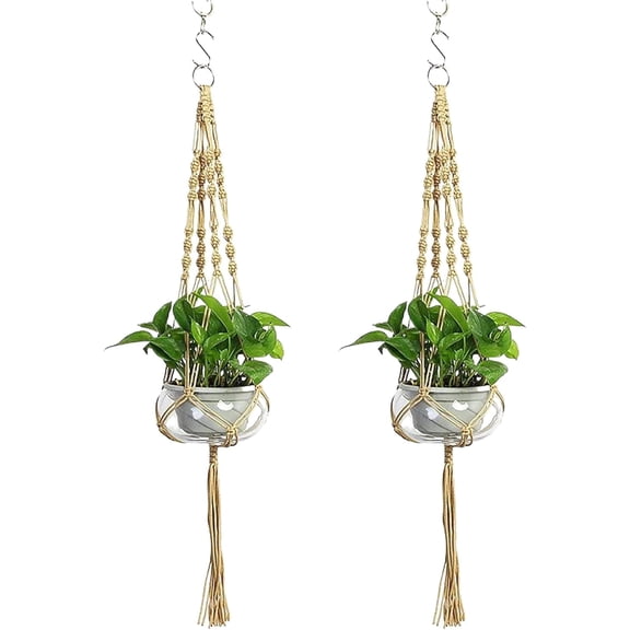 Yardley London 41.34 in Macrame Hanging Planters with Handmade (2 Count)