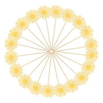 Hemobllo 36PCS Floral Birthday Cake Decorations Yellow Paper Cake Decor for Baby Shower and Events