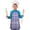 Blue and Purple, variant on Red and White Checkered Pattern Teens Aprons, Adjustable Neck Strap, Toddler & Teens Aprons for Cooking & Baking, 19x23.6 Inches