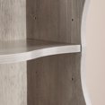 thumbnail image 6 of 8 Layer Tall Narrow Bookshelf Ultra Thin Adjustable Shelf with Wavy Border, Compact Corner Bookcase, Multi Functional Bookshelves, Aesthetically Pleasing, for Home Office, Study, Gray, 6 of 9