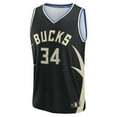 thumbnail image 2 of Youth Fanatics Giannis Antetokounmpo Black Milwaukee Bucks Fast Break Replica Player Jersey - Statement Edition, 2 of 3