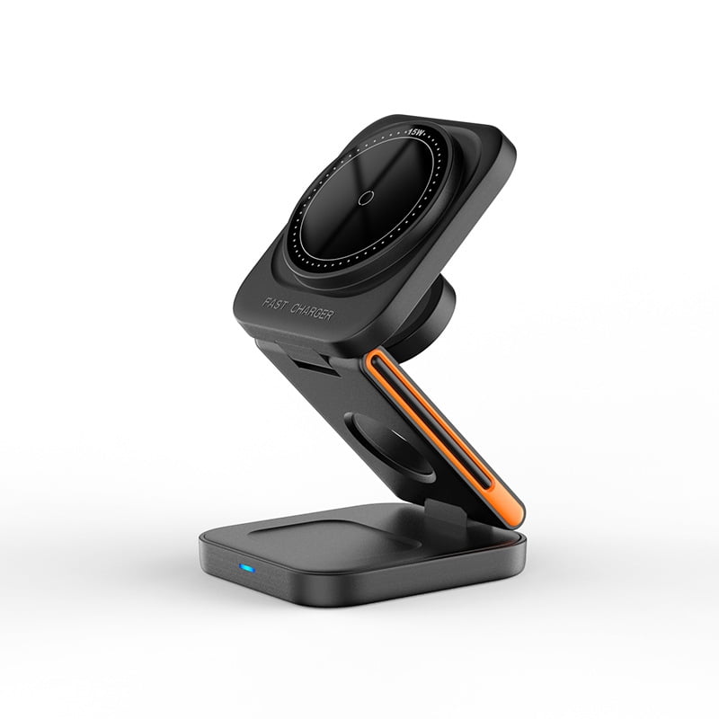 3 in 1 Magnetic Charging Station - 2025 Wireless Charger Compatible for iPhone 16/15/14/13/12 Plus Pro Max, Foldable Portable Charger Dock for iWatch & AirPods