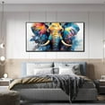 thumbnail image 3 of HFDF Elephant Canvas Wall Art for Living Room Large Colorful Wall Art for Office Big Picture for Wall 16x12inch Framed, 3 of 6