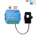 thumbnail image 3 of Medidor de Energía Inteligente Tuya WIFI Bidireccional con Pinza de Transformador, Monitor de Potencia de 80 A, Compatible con Alarma, 1 Canal, 1 CT, 3 of 5