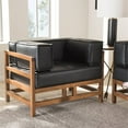 thumbnail image 2 of Baxton Studio Shaw Faux Cuir Chaise de Réception en Noir, 2 of 9