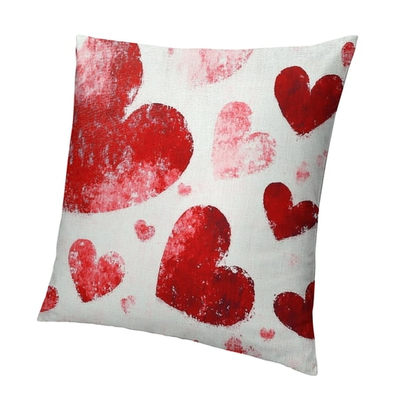 Patifu Valentines Pillow Covers Pink Love Heart Decorative Outdoor Throw Pillow Covers Valentine's Day Pillow Cases Cushion Cover for Couch Sofa Bed Home Decor 12x12in