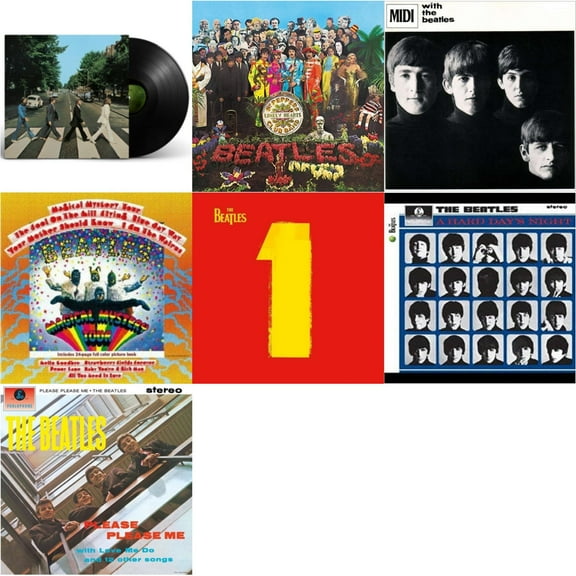 Abbey Road Anniversary & Sgt. Pepper's Lonely Hearts Club Band (2017 Stereo Mix/180G/Original Stencils) & With The Beatles & Magical Mystery Tour & 1 (2015 Reissue) & Hard Day's [LP Vinyl Bundle]