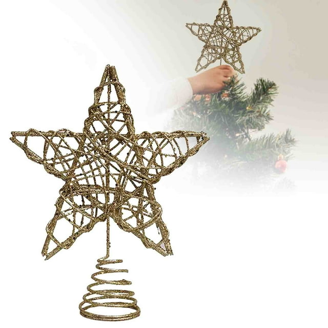 BKER Sparkly Mini Hollow Christmas Tree Top Star Christmas Tree Decoration Or Indoor Party