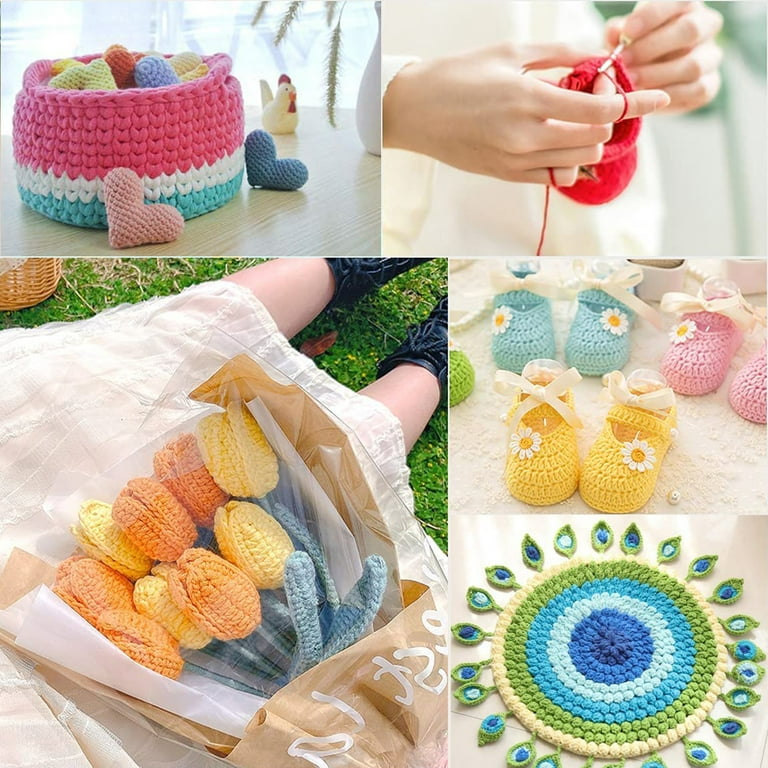 Tiyuyo 100pcs Plastic Sewing Needles Knitting Crochet Hooks Sweater Weaving  Tools 