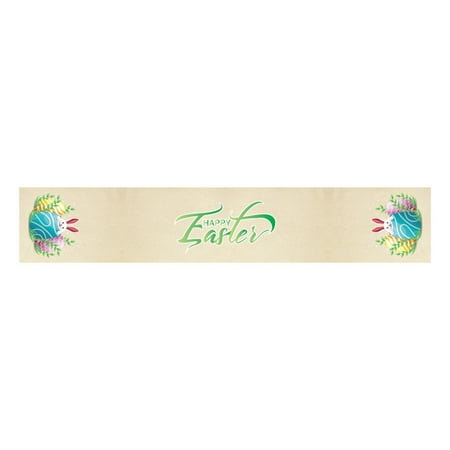 

MEIDELI Table Cloth Decor Create Atmosphere Non-Fading Attractive Egg Bunny Printing Easter Party Table Cloth Mat