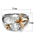 thumbnail image 2 of Two-Tone IP Rose Gold Stainless Steel Ring with AAA Grade CZ in Clear for Women Animals Theme Clear Stone Color Style TK2135 Size 6, 2 of 4