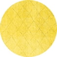thumbnail image 1 of Ahgly Company Indoor Round Solid Yellow Modern Area Rugs, 3' Round, 1 of 4