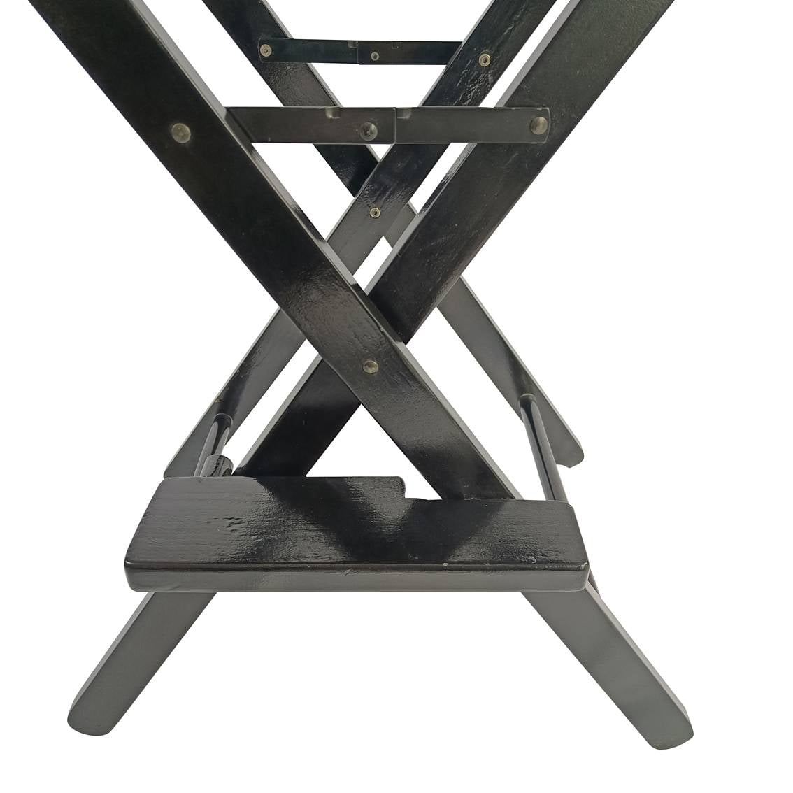 EMMA + OLIVER Trapezoid Back Banquet Chair, Black Vinyl/Black Frame 2.5  Seat