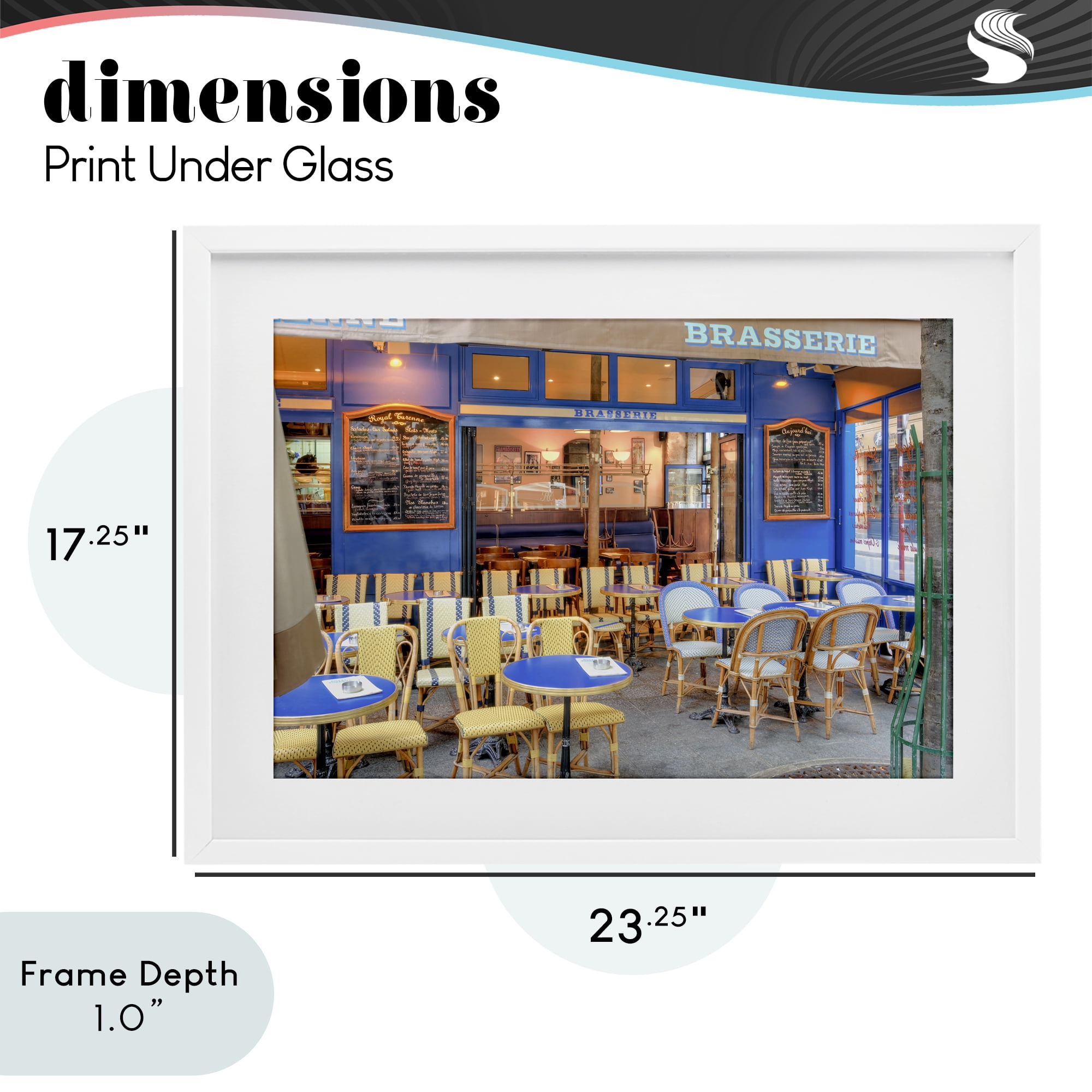 Stupell Industries Parisian Brasserie Terrace White Framed Print Under Glass, design by Alan Blaustein