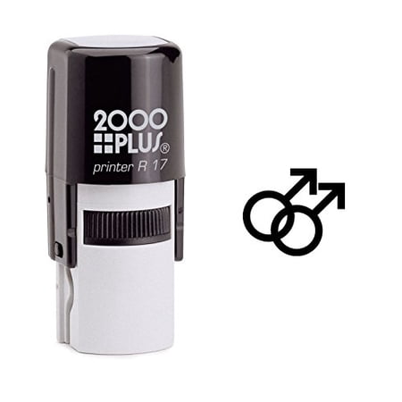 StampExpression - Interlocking Male Gender Symbol Self Inking Rubber Stamp - Black Ink (W-6359)