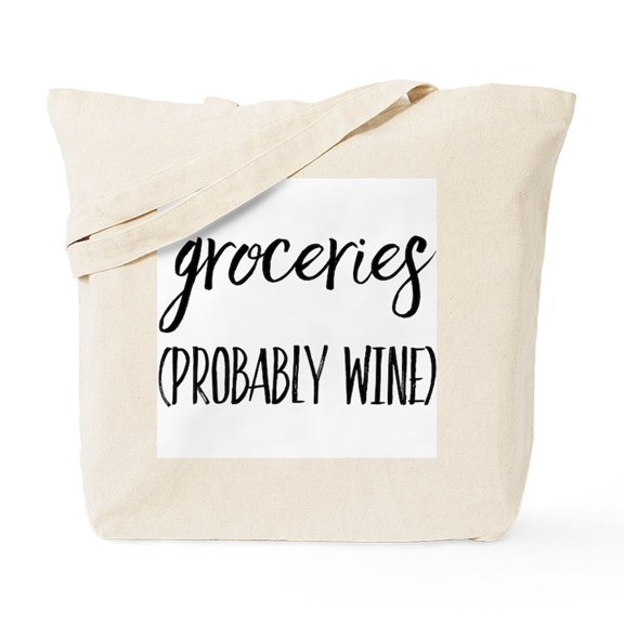 CafePress - Groceries (Probably Wine) Tote Bag - Unisex Canvas Tote Bag, Beige, 1-Piece