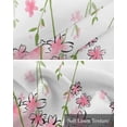 thumbnail image 6 of Pink Flowers Kitchen Valances for Windows Farmhouse Linen Window Valance Curtain for Living Room Window Treatment Cartoon Botanical Floral Vines Leaves Valance Rod Pocket Topper Drape, 42 x 12 Inch, 6 of 6