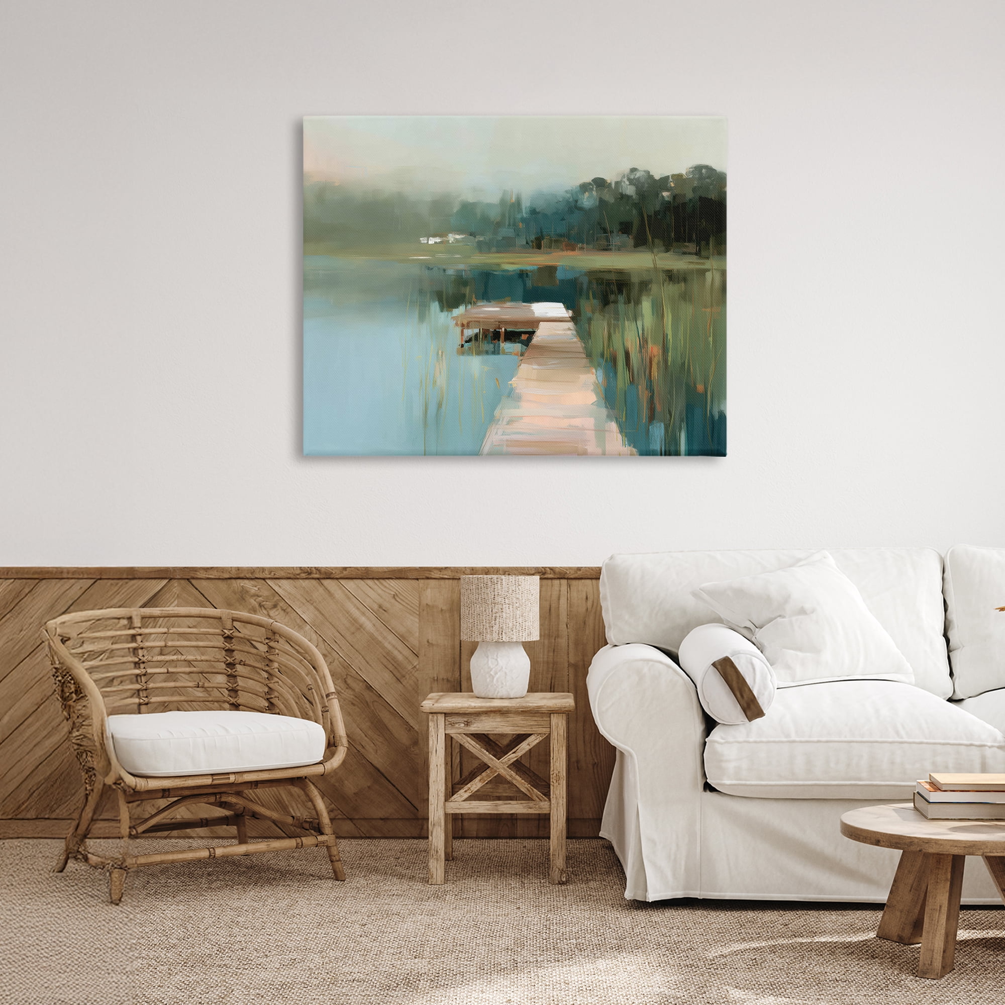 Stupell Industries Marsh Pier Abstraction Canvas Wall Art, design by Kim Curinga