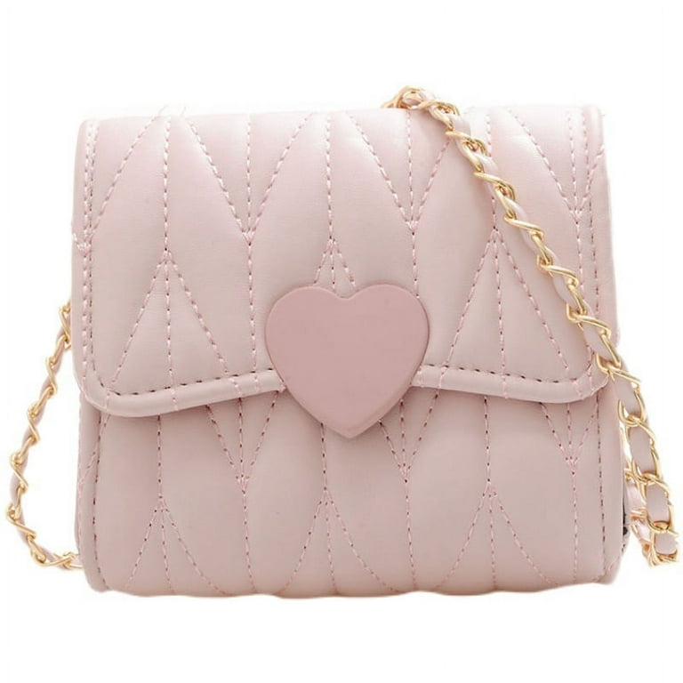 Lovely Heart Mini Square Mini Shoulder Purse For Baby Girls With