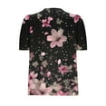 thumbnail image 4 of bnaln Womens Short Sleeve Shirts Floral Summer Tops Crewneck Trendy Boho Tshirts Ladies Tunic Tops Loose Fit Tees Cute Summer Lightweight Comfy Pullover Casual Swing Blouses, 4 of 5